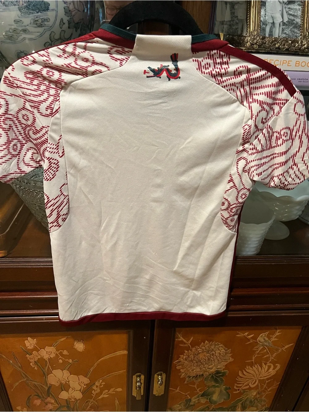 Mexico kids White & Maroon Graphic Soccer Jersey